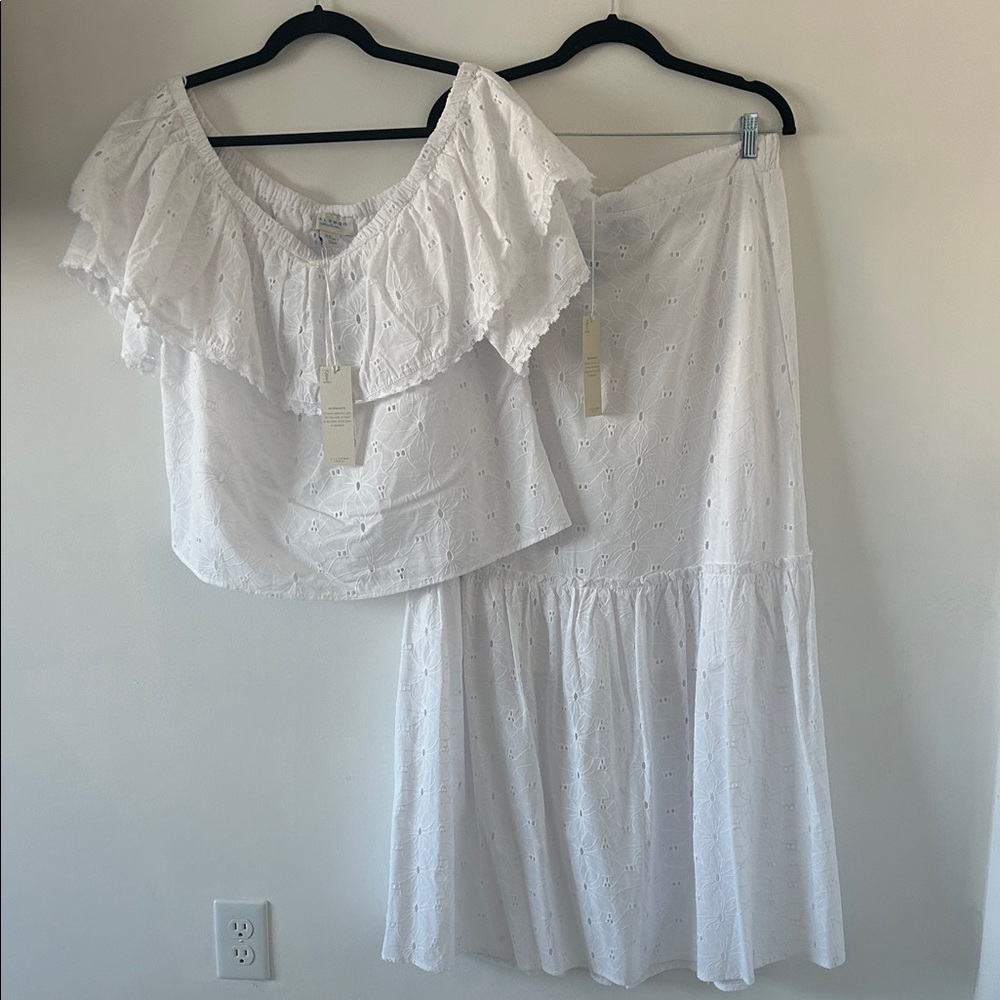 Calypso St. Barth White Eyelet Maxi Skirt Set